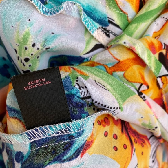 Sin Floral Print Long V-Neck Dress Cover-Up Caftan - Picture 5 of 5